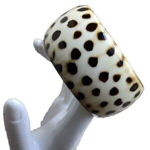 Vintage Leopard Women’s Bangle Bracelet Wide Chunky Animal Leopard Print Sz 8
